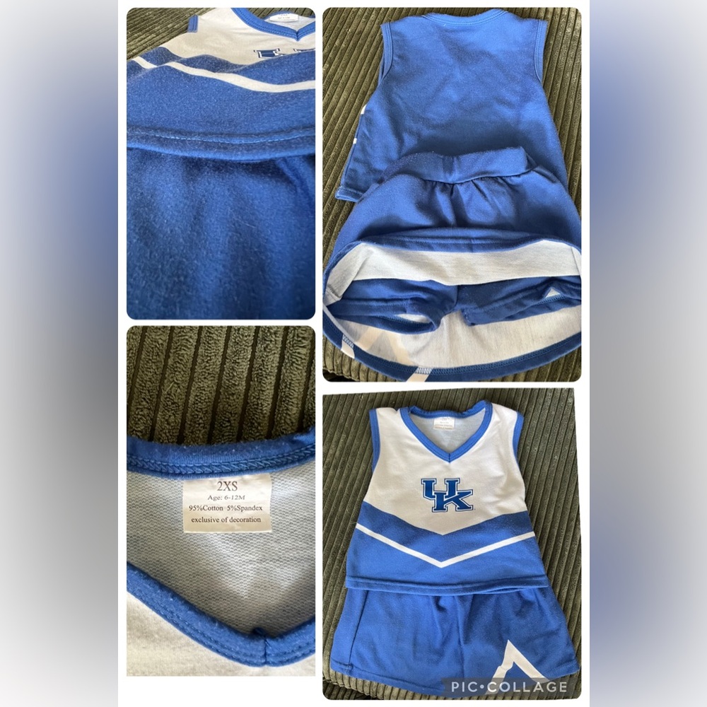 UK Wildcats Blue and White Cheerleader Outfit Baby Toddler Girl 6-12M